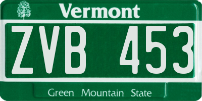 VT license plate ZVB453
