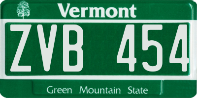 VT license plate ZVB454