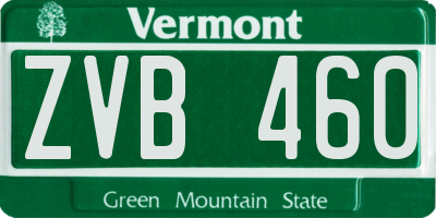 VT license plate ZVB460