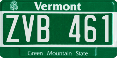 VT license plate ZVB461