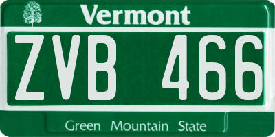 VT license plate ZVB466