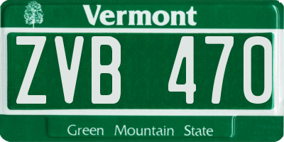 VT license plate ZVB470