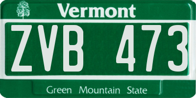 VT license plate ZVB473