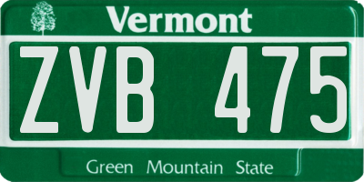 VT license plate ZVB475