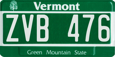 VT license plate ZVB476