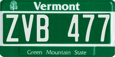 VT license plate ZVB477