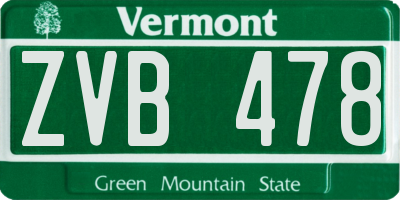 VT license plate ZVB478