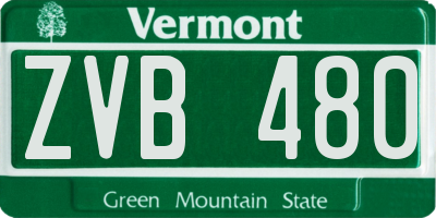 VT license plate ZVB480