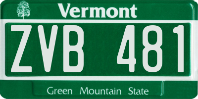 VT license plate ZVB481