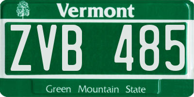 VT license plate ZVB485