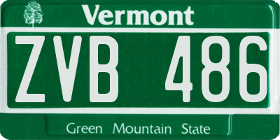 VT license plate ZVB486