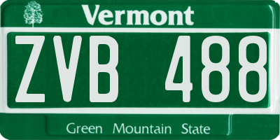 VT license plate ZVB488