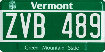 VT license plate ZVB489