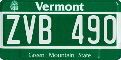 VT license plate ZVB490