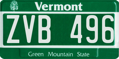 VT license plate ZVB496