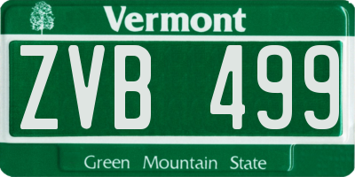 VT license plate ZVB499
