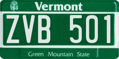VT license plate ZVB501
