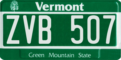 VT license plate ZVB507