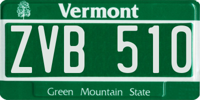 VT license plate ZVB510