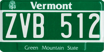 VT license plate ZVB512