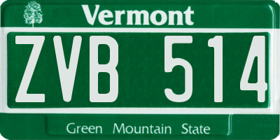 VT license plate ZVB514