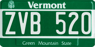 VT license plate ZVB520