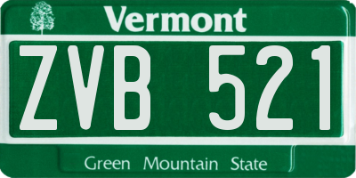 VT license plate ZVB521