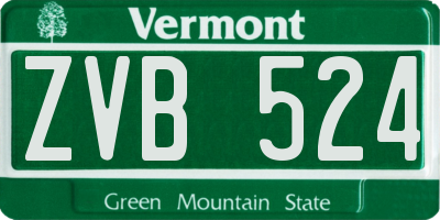 VT license plate ZVB524