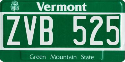 VT license plate ZVB525