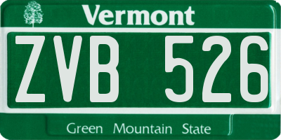 VT license plate ZVB526