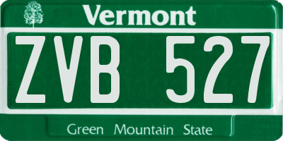 VT license plate ZVB527