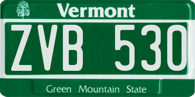 VT license plate ZVB530