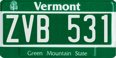 VT license plate ZVB531