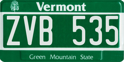 VT license plate ZVB535