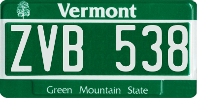 VT license plate ZVB538