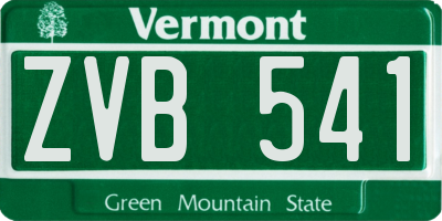 VT license plate ZVB541