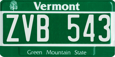 VT license plate ZVB543