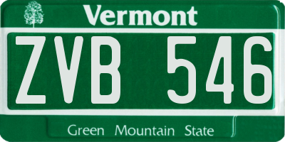 VT license plate ZVB546