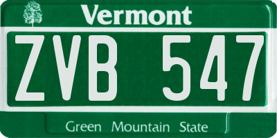 VT license plate ZVB547