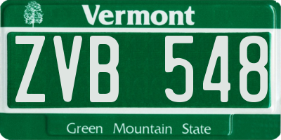VT license plate ZVB548