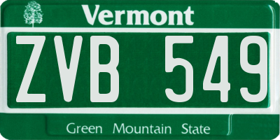 VT license plate ZVB549