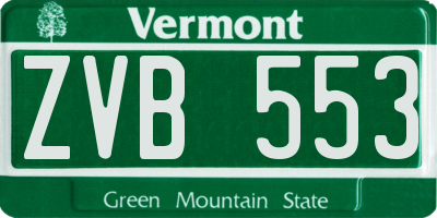VT license plate ZVB553