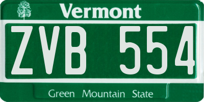 VT license plate ZVB554