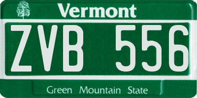 VT license plate ZVB556