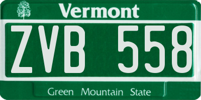 VT license plate ZVB558