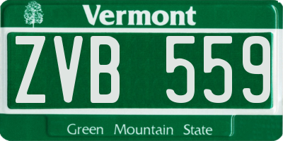 VT license plate ZVB559