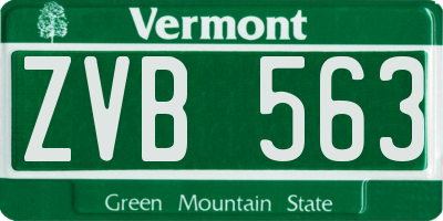VT license plate ZVB563