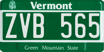 VT license plate ZVB565