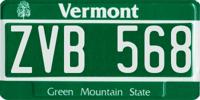 VT license plate ZVB568