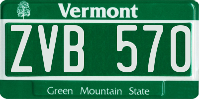 VT license plate ZVB570